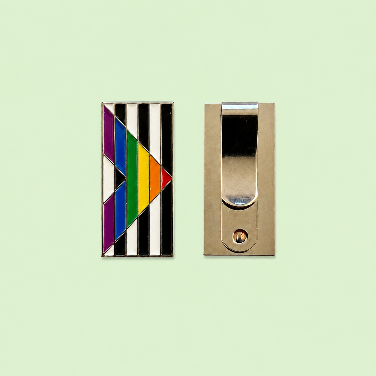 Straight Ally Clip Badge With Free Keyring Badge Holder