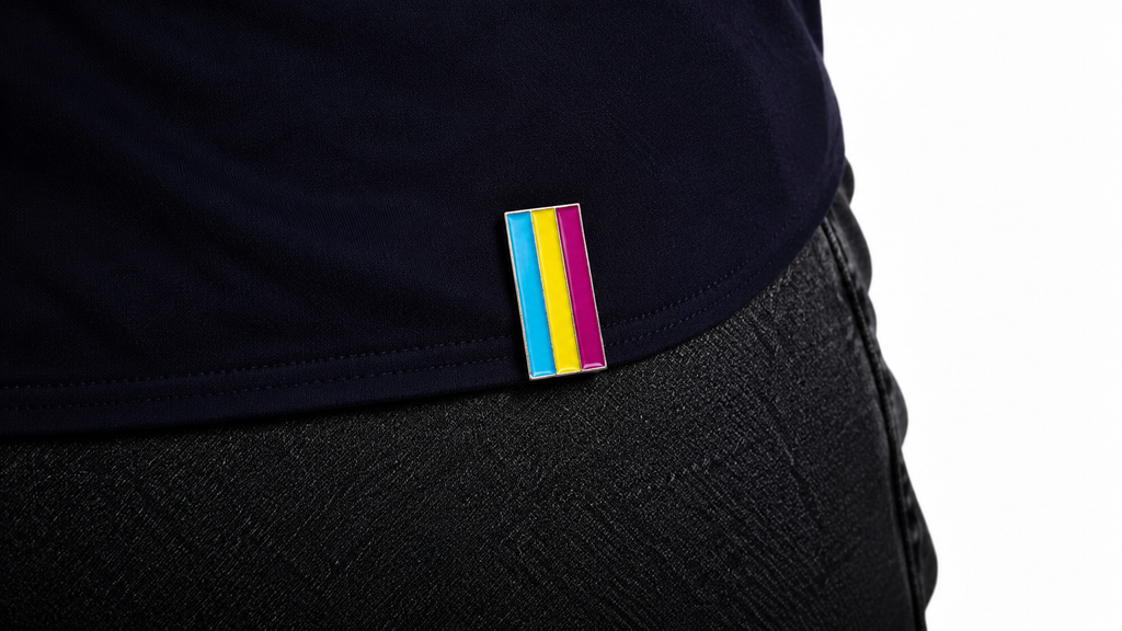Pansexual Clip Badge With Free Keyring Badge Holder