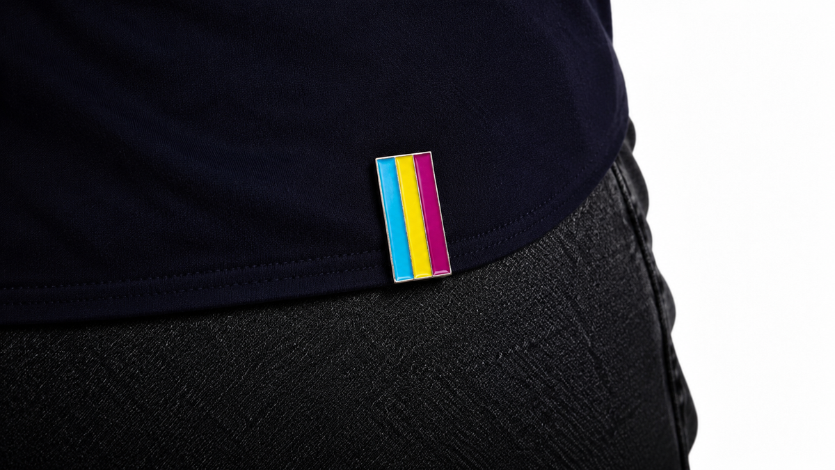 Pansexual Clip Badge With Free Keyring Badge Holder