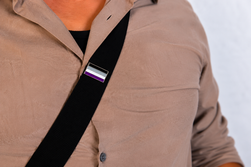 Asexual Clip Badge With Free Keyring Badge Holder
