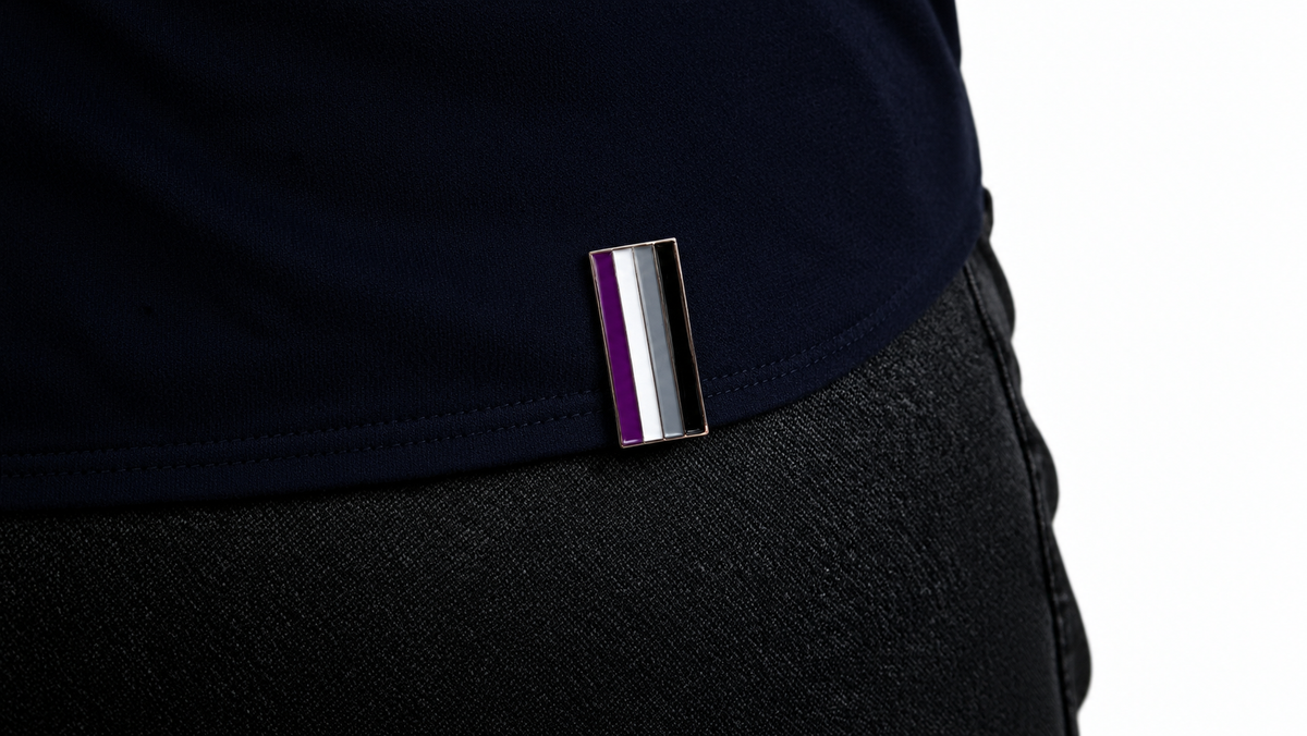 Asexual Clip Badge With Free Keyring Badge Holder