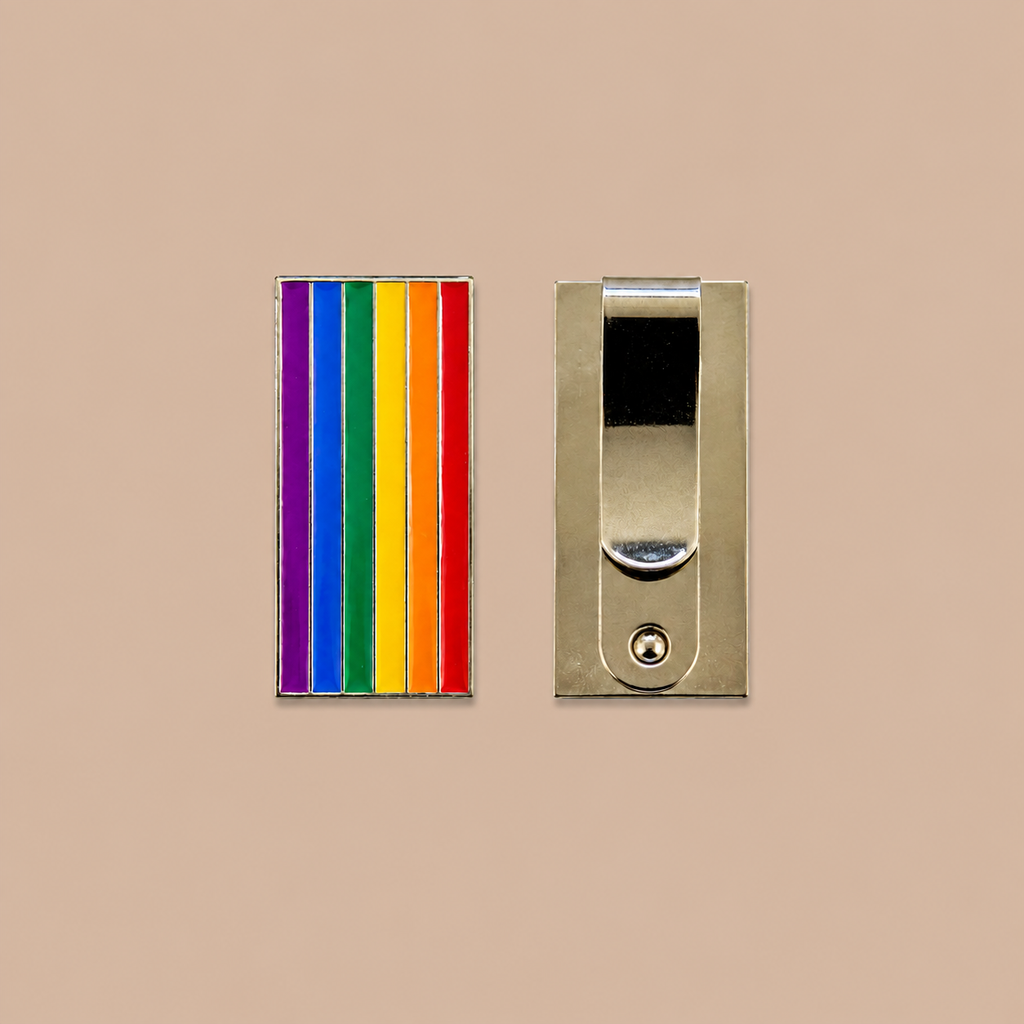 Rainbow Clip Badge With Free Keyring Badge Holder