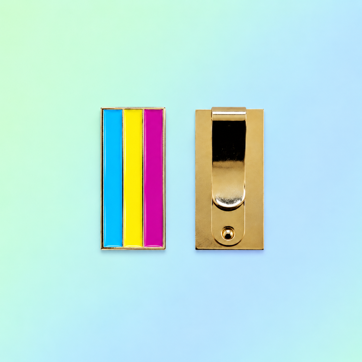 Pansexual Clip Badge With Free Keyring Badge Holder