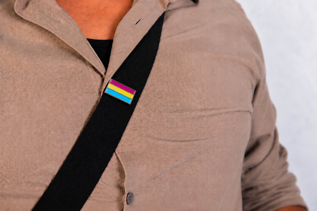 Pansexual Clip Badge With Free Keyring Badge Holder