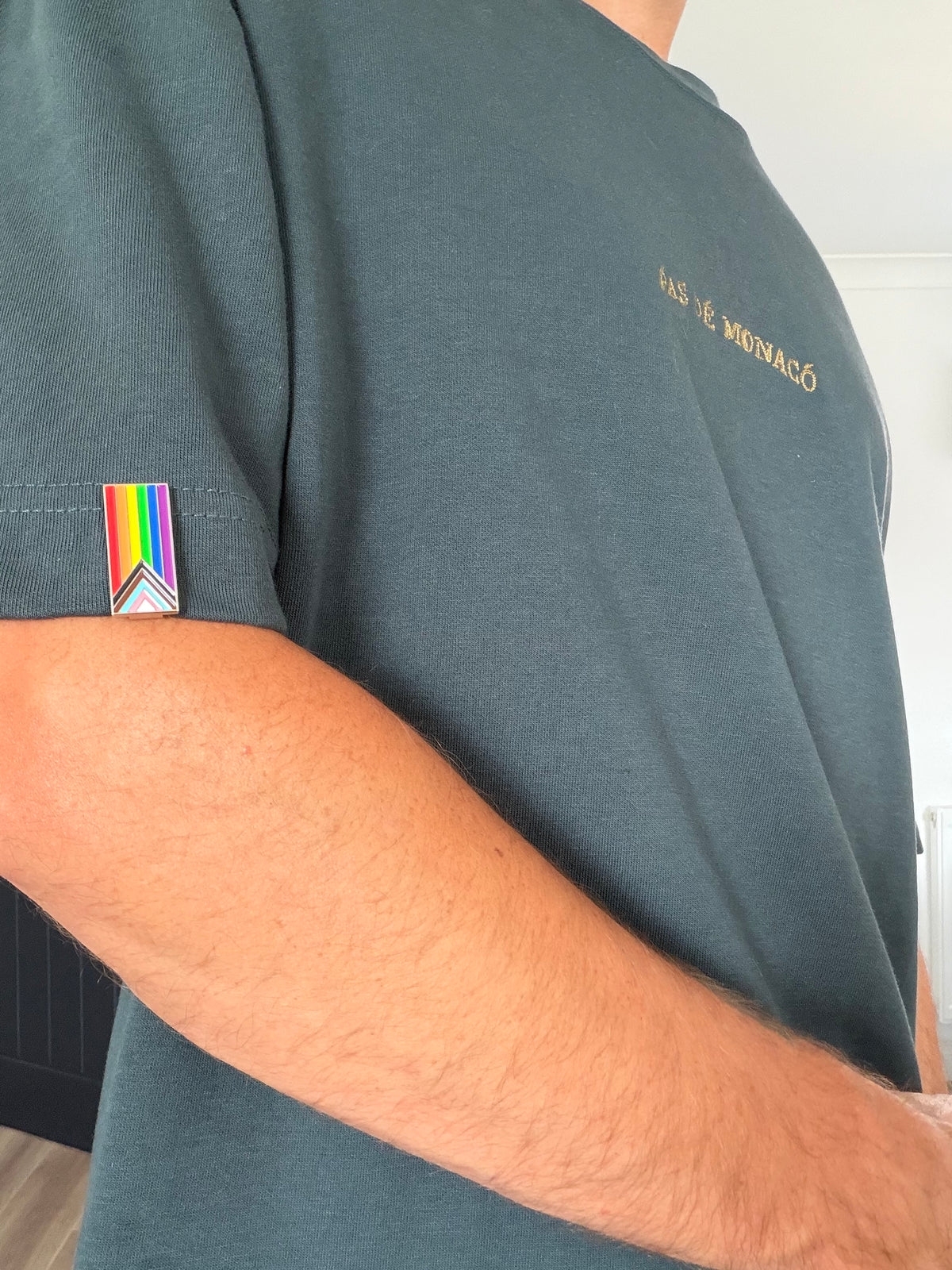 Progress Pride Clip Badge With Free Keyring Badge Holder