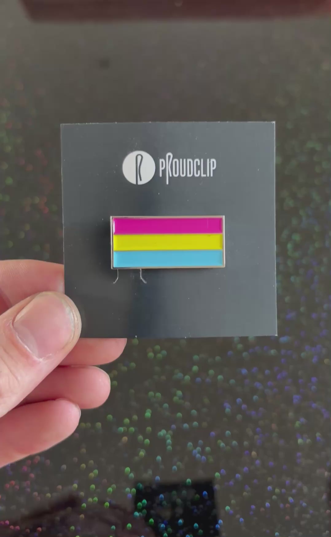 Pansexual Clip Badge With Free Keyring Badge Holder
