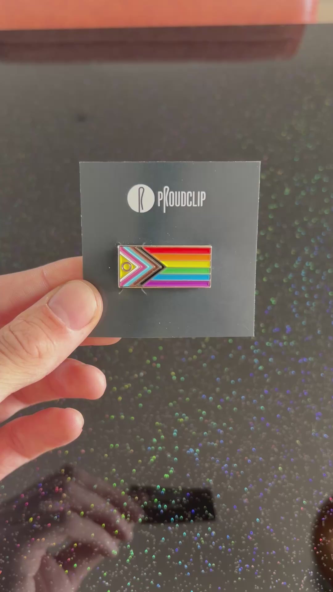 Intersex Progress Pride Clip Badge With Free Keyring Badge Holder