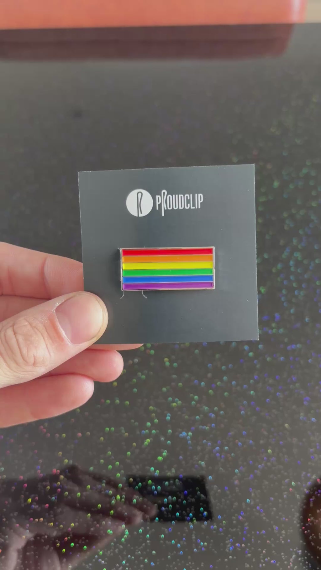 Rainbow Clip Badge With Free Keyring Badge Holder